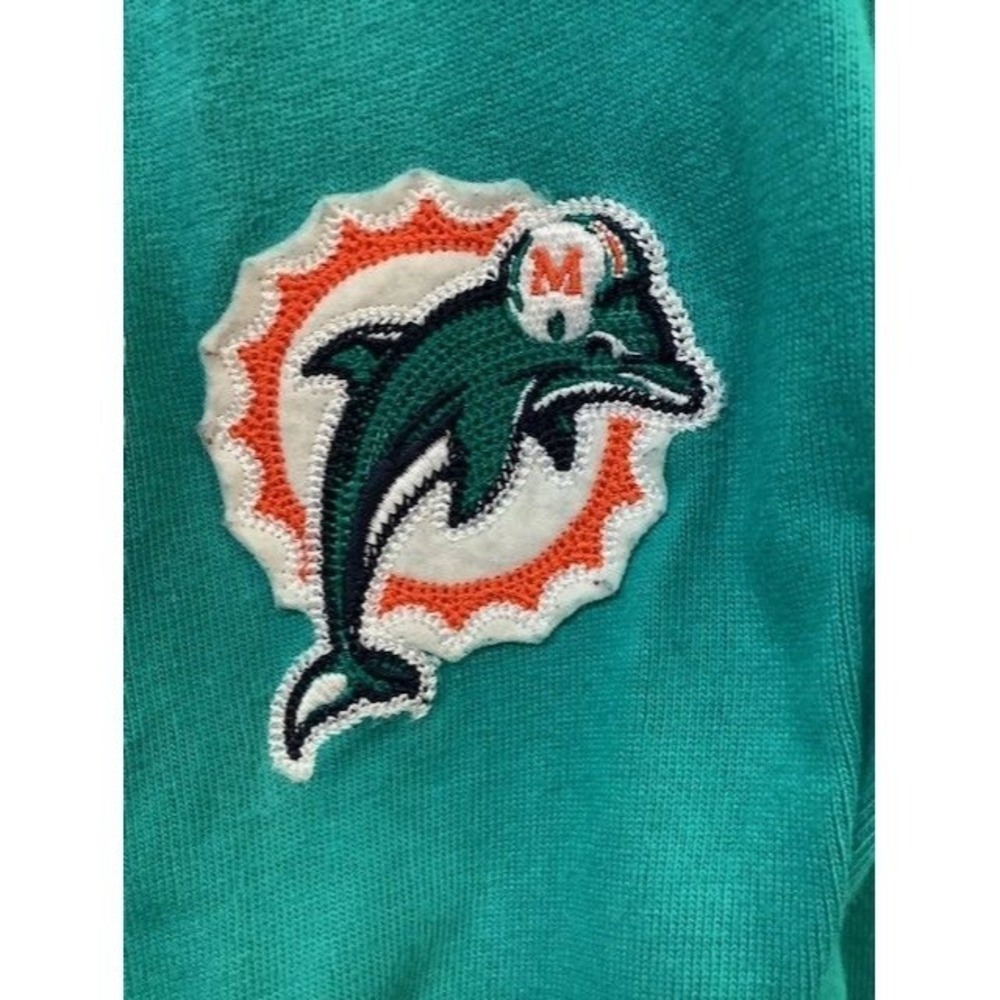 Vintage Miami Dolphins NFL Gridiron Classic Long Sleeve Polo Shirt L/G 100% Cott - Picture 3 of 6